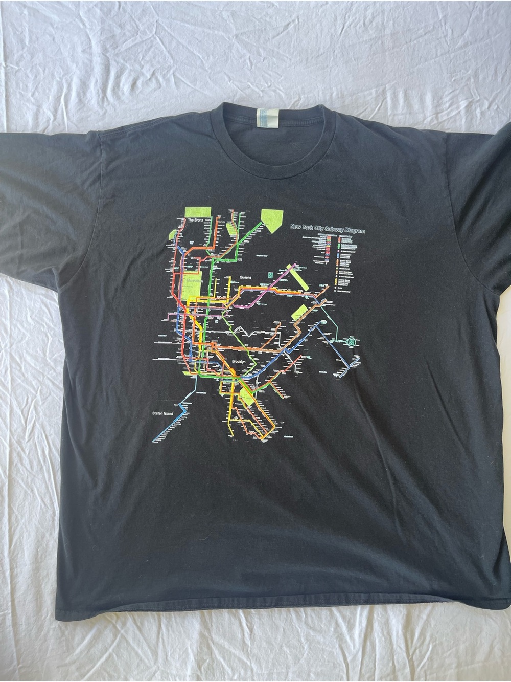 Port and Company Black Short‑Sleeve Men’s Subway Map Tee